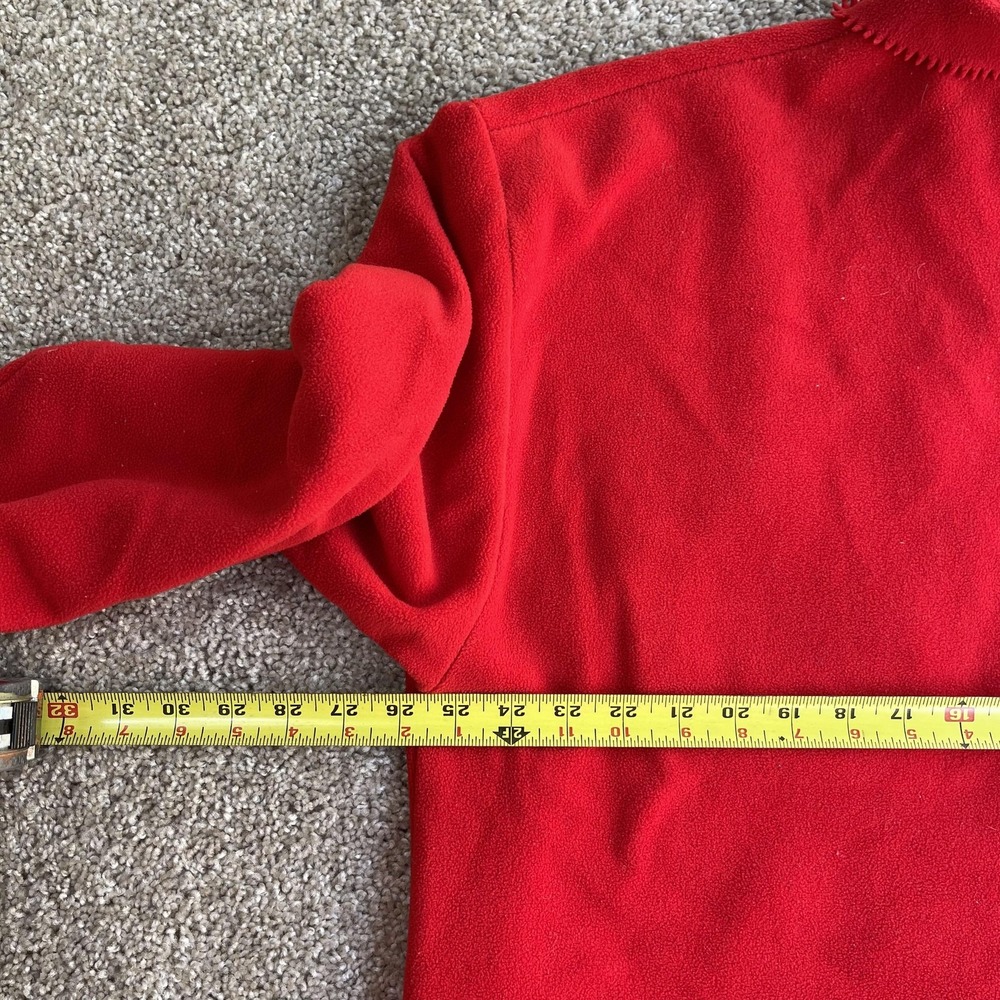 Vintage Disney Winnie The Pooh Tunic Womens XL Red Fleece Button Up Shirt Top - Picture 6 of 9